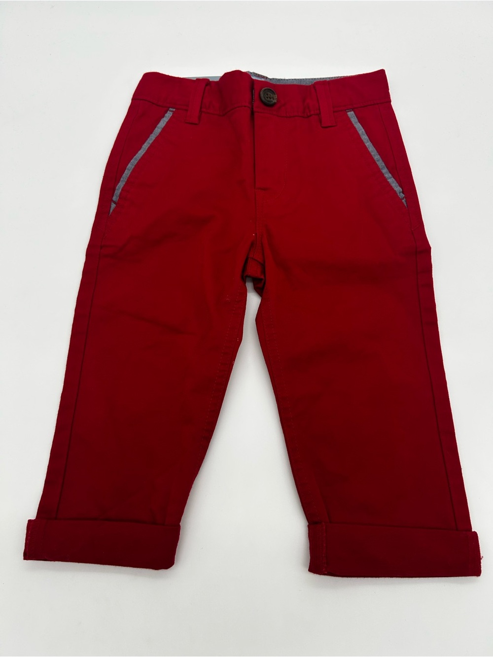 GAP Red Cuffed Chino Pants for Kids Size 2 Years NWT